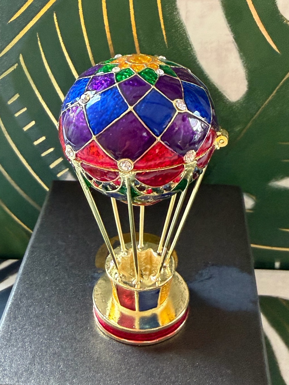Hot Air Balloon Trinket Box Keepsake NIB NWT